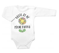 Body à manches longues, Je deviens une jolie fleur, Baby Nellys, blanc, taille 68