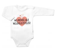Body à manches longues, Le plus petit mais le plus important, Baby Nellys, blanc, taille 80