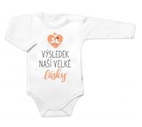Body à manches longues, Le résultat de notre grand amour, Baby Nellys, blanc, taille 62