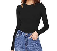 Body à Manches Longues pour Femmes à col Rond Confortable Contre la Peau Tops Sexy Body Suits Vêtements pour Femmes Déshabillé Lingerie