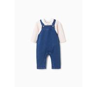 Body À Manches Longues Rayé + Combinaison Bleu Clair 1/3M(54/60)