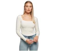 Body à manches longues - Urban Classics - Blanc - XL - Encolure carrée - Jersey stretch biologique XL