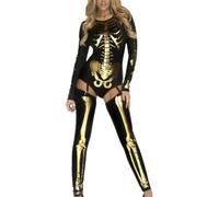 Body à motif squelette Costume De Cosplay Moulant À Manches Longues | Ensemble De Lingerie Gothique Pour Femmes Adultes Jeux De Rôle Sur Scène Bal Masqué Et Fêtes De Fin D'Année