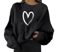Body à paillettes Sweat-shirts chauds décontractés à manches longues col rond doux T-shirt imprimé pour femme Sweats d'hiver Hauts T-shirt Col montant Femme, Noir , XL