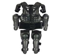 Body Armor, gilet pare-balles de motocross noir pour enfants de 5 à 13 ans, combinaison de moto avec genouillères et coudières, ensemble d'équipement de protection pour moto
