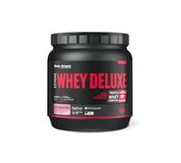 Body Attack Extreme Whey Deluxe Poudre de protéines avec acides aminés, complexe triple Whey-Isolate, CFM Whey parfaitement soluble, faible en graisse, faible en sucre, fabriqué en Allemagne, crème à la fraise 500 g