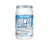 Body Attack Power Protein 90, 5K protein powder de whey protéine, L-Carnitine et BCAA pour la croissance musculaire et le fitness - blanc oeuf poudre, Stracciatella, 1kg