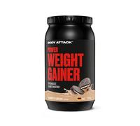 Body Attack Power Weight Gainer - 100% prise de masse, glucides et protein powder pour poids musculation avec whey protéine, idéal pour hardgainers - Mass gainer Cookies n Cream 1500g
