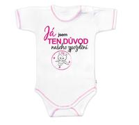 Body avec texte amusant Baby Nellys, je suis la raison de notre retard, taille 74 fille