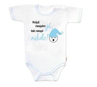 Body avec texte amusant Baby Nellys, Quand je ne dors pas, personne ne dort, taille 86, garçon