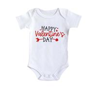 Body Bebe 0-3 Mois 0-6 Mois moiscoton Respirant Barboteuse à Manches Courtes pour bébés garçons et Filles, Barboteuse imprimée avec Lettres de la Saint-Valentin, vêtements pour Nouveau-nés