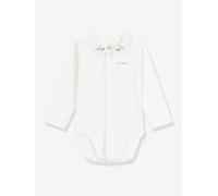 Body bébé à col brodé en côtes blanc 3M(60CM)