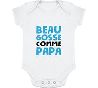 Body bébé Beau Gosse comme Papa | Imprimé en France, Cadeau Humour Naissance Anniversaire baptème Original Rigolo Humoristique (12-18 Mois,White)