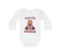 Body bébé "Changez ma couche" - Design humoristique, 100% coton Taille 6-12M, Couleur White