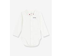 Petit Bateau Body bébé à col brodé et message en poitrine
