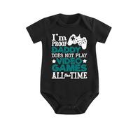 Body bébé Coton, I'm Proof Daddy Doesn't Game All The Time 4 | 100 % coton doux, manches courtes, boutons-pression, imprimé fun. Confortable et facile d’entretien au quotidien