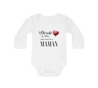 Body Bébé Désolé les filles, mon cœur est à maman - 100% Coton - Cadeau Drôle Naissance Garçon - Blanc - 0-18 Mois Taille 3-6M, Couleur White