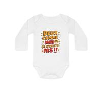 Body Bébé "Deux Comme Moi Ça N’Existe Pas" - 100% Coton - Cadeau Naissance Original - 0-18 Mois Taille 12-18M, Couleur White