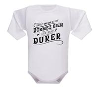 Body bébé "Dormez bien, ça ne va pas durer" - Message humoristique - Manches longues ou courtes - 100% coton certifié