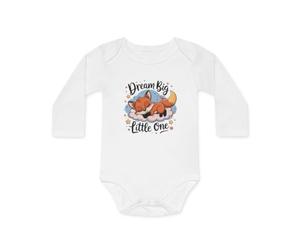 Body bébé Dream Big Little One Renard endormi design doux 100% coton blanc Cadeau naissance mignon Taille NB (0-3M), Couleur White