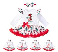 Body Bebe Fille 2pcs, Deguisement Noel Bebe Fille Manche Longues Pyjama Noel Bebe Garcon Filles Combinaison Grenouillère Infantile Ensemble Garçon Noël Pyjama de Noël Pour la Fête de Noëls (0-18 mois)