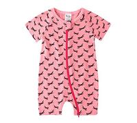 Body Bébé Fille Garçon Barboteuse, Chickw1 Manches Courtes Col Rond Imprimé D'été en Coton Jumpsuit avec Fermeture éclair Combinaison Grenouillères Pyjama (73cm,Renard Rose)