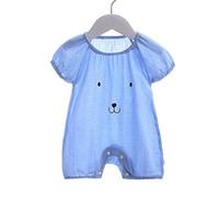 Body Bébé Fille, Treer Barboteuse Garçon Vêtements à Manches Courtes Pyjama Super Doux Coton D'été Combinaison Unisexe Body Grenouillères (Bleu,90)