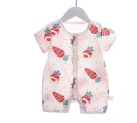 Body Bébé garçon, Treer Barboteuse Vêtements à Manches Courtes Pyjama Super Doux 100% Coton D'été Combinaison Unisexe Double Gaze Body Grenouillères (Carotte,73)