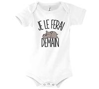 Body bébé Hippopotame | Je Le Ferai Demain | Bodies Collection Animaux Humour Mignon
