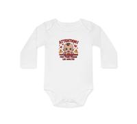 Body Bébé Humour Avertissement - Trop Mignon Pour Être Vrai - Cadeau Drôle Naissance - Coton Blanc Manches Longues Taille 3-6M, Couleur White