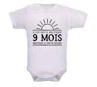 Body bébé "Ils ont parlé de moi pendant 9 mois" - 100% coton - Manches longues ou courtes - Message drôle naissance