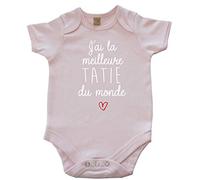 Body Bébé "J'ai la meilleure Tatie du monde" Rose 3-6 mois