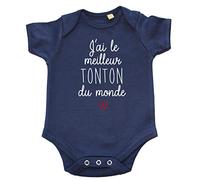 Body Bébé "J'ai le meilleur tonton du monde" Bleu marine 6-12 mois