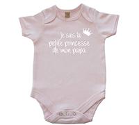 Body Bébé Je suis la Petite Princesse de Mon Papa Rose 3-6 Mois