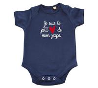 Body bébé "Je suis le petit cœur de mon Papa" - bleu marine (taille 0-3mois)