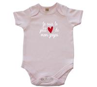 Body bébé "Je suis le petit cœur de mon Papa"- Rose pâle (taille 0-3mois)