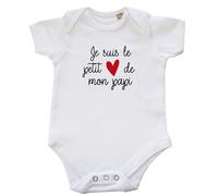 Body bébé " je suis le petit cœur de mon papi" Blanc 0-3 mois