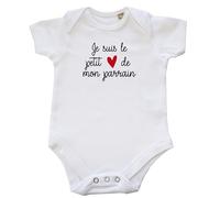 Body bébé "Je suis le petit cœur de mon Parrain" - Blanc (taille 6-12mois)