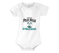 Body Bébé La vie est plus belle avec la marche nordique | modèle 2 | Coton Peigné Boutons Pression 3-6 mois à 18-24 mois | Manches Courtes Mixte | Idée Cadeau Marcheur Marcheuse Naissance Baby Shower