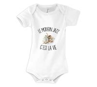 Body Bébé Le modern jazz c'est la vie | Coton Peigné Boutons Pression à l'Entrejambe 3-6 mois à 18-24 mois | Manches Courtes Fille Garçon Mixte | Cadeau Danseur Danseuse Naissance Baby Shower
