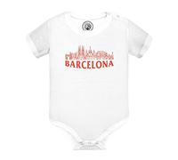 Body Bébé Manche Courte Blanc Barcelona Minimalist Espagne Barcelone Voyage
