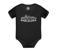 Body Bébé Manche Courte Noir Barcelona Minimalist Espagne Barcelone Voyage