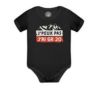 Body Bébé Manche Courte Noir J'Peux Pas J'ai GR 20 Randonnée France Corse Montagne