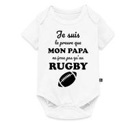 Body Bébé Manches Courtes Preuve que Papa N'est Pas Toujours au Rugby | Cadeau Naissance Original Fête des Pères Humour Rugby