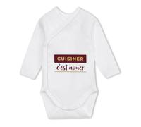 Body Bébé Manches Longues Cuisiner Cest Aimer - Baby Bodysuit - Idée Body Bébé Manches Longues Cadeau Naissance Baby Shower Anniversaire Fête Original Famille Noël. - 0-3 mois - Bordeaux&Doré - 4