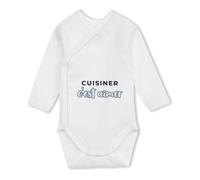 Body Bébé Manches Longues Cuisiner Cest Aimer - Baby Bodysuit - Idée Body Bébé Manches Longues Cadeau Naissance Baby Shower Anniversaire Fête Original Famille Noël. - 18-24 mois - Bleu&Gris - 2