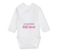 Body Bébé Manches Longues Cuisiner Cest Aimer - Baby Bodysuit - Idée Body Bébé Manches Longues Cadeau Naissance Baby Shower Anniversaire Fête Original Famille Noël. - 6-12 mois - Violet&Rose - 2