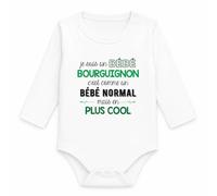 Body Bébé Manches Longues Je suis un Bébé Bourguignon, comme les Autres Bébés mais en Plus Cool | Coton 170 g/m² Blanc 3 mois à 18 mois | Fille Garçon Mixte | Cadeau Naissance Baby Shower Bapteme
