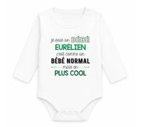 Body Bébé Manches Longues Je suis un Bébé Eurelien, comme les Autres Bébés mais en Plus Cool | Coton 170 g/m² Blanc 3 mois à 18 mois | Fille Garçon Mixte | Cadeau Naissance Baby Shower Bapteme