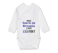 Body Bébé Manches Longues Mon Sacre de Birmanie C'est le plus fort - Baby Bodysuit 18-24 mois - Idée Body Bébé Manches Longues Cadeau Naissance Baby Shower Anniversaire Fête Original Famille Noël.